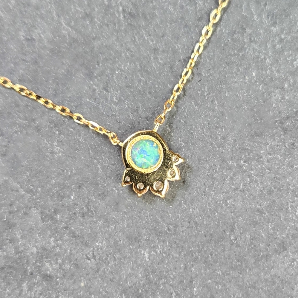 NWT Argento Vivo Sterling Silver Opal and CZ Pendant - Picture 3 of 8